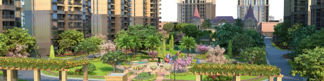 residential community landscape 92 3D Model .c4d .max .obj .3ds .fbx .stl .blend 
