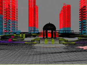 residential community landscape 93 3D 模型
