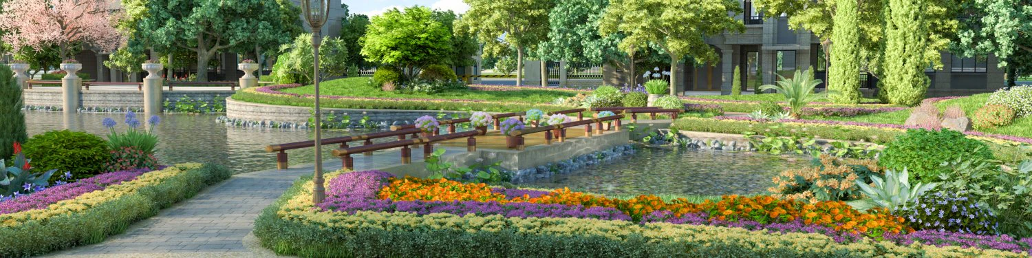 residential community landscape 94 3D Model .c4d .max .obj .3ds .fbx .stl .blend