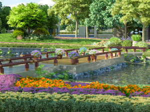 residential community landscape 94 Model 3D