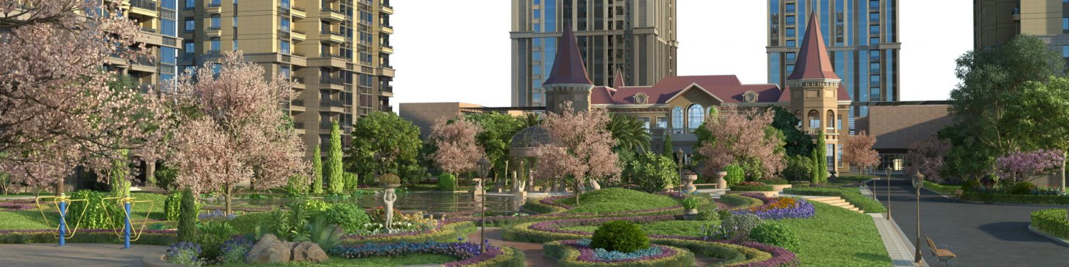 residential community landscape 95 3D Model .c4d .max .obj .3ds .fbx .stl .blend 