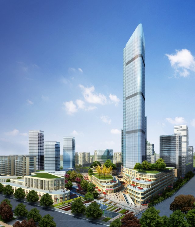 skyscraper business center 008 3D Модель .c4d .max .obj .3ds .fbx .stl .blend 
