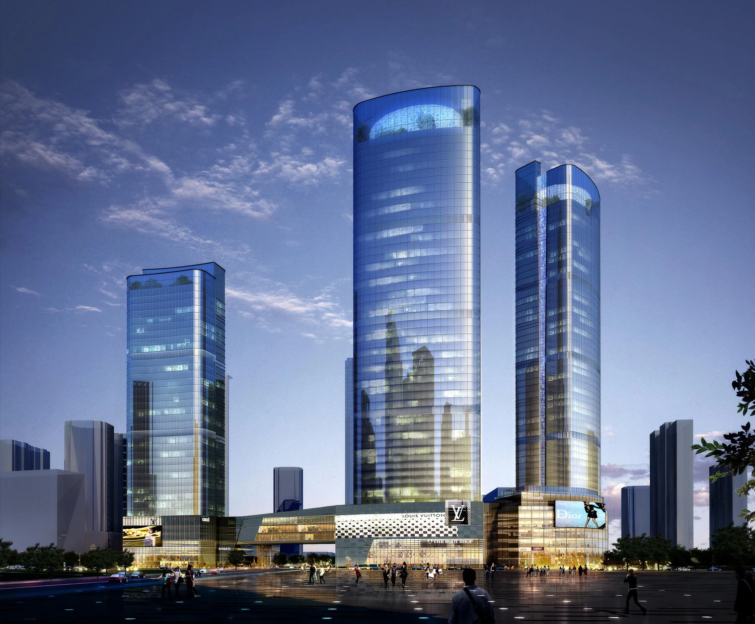 skyscraper business center 002 3D Model .c4d .max .obj .3ds .fbx .stl .blend