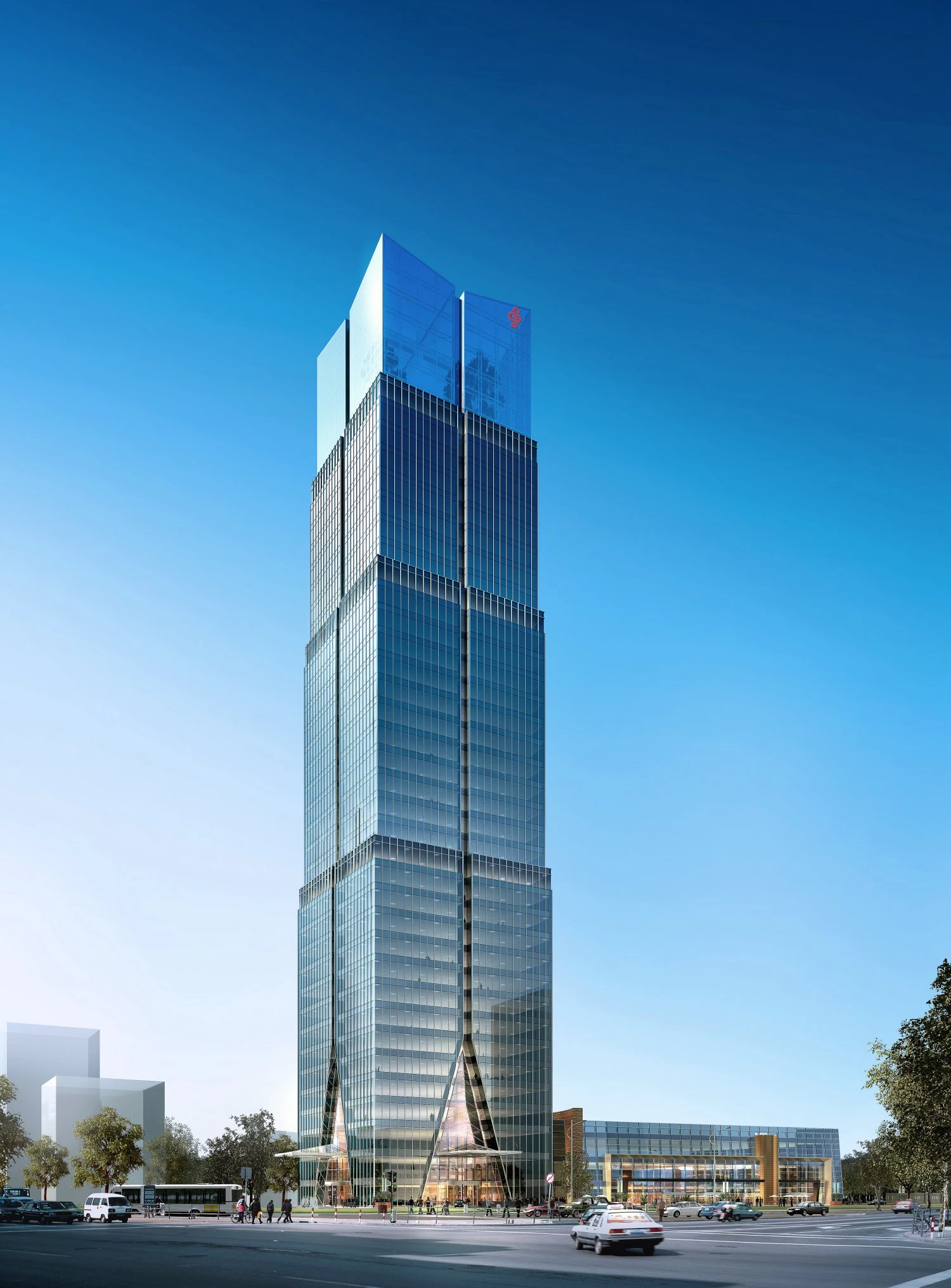 skyscraper business center 004 3D Model .c4d .max .obj .3ds .fbx .stl .blend 