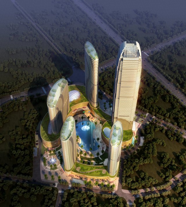 skyscraper business center 010 3D Model .c4d .max .obj .3ds .fbx .stl .blend 