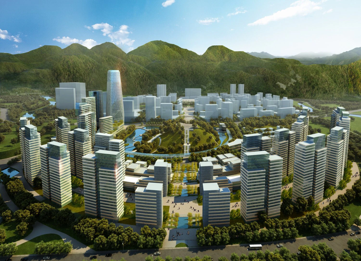 skyscraper business center 013 3D Model .c4d .max .obj .3ds .fbx .stl .blend 
