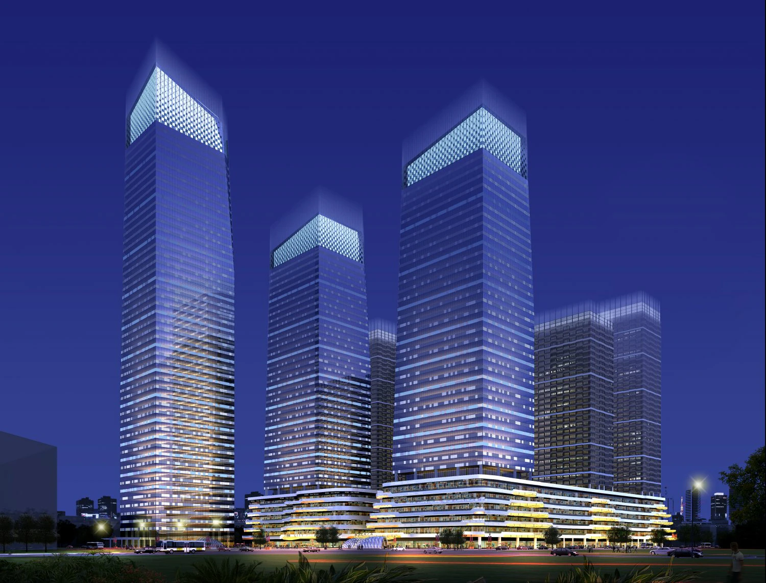 skyscraper business center 015 3D Model .c4d .max .obj .3ds .fbx .stl .blend 