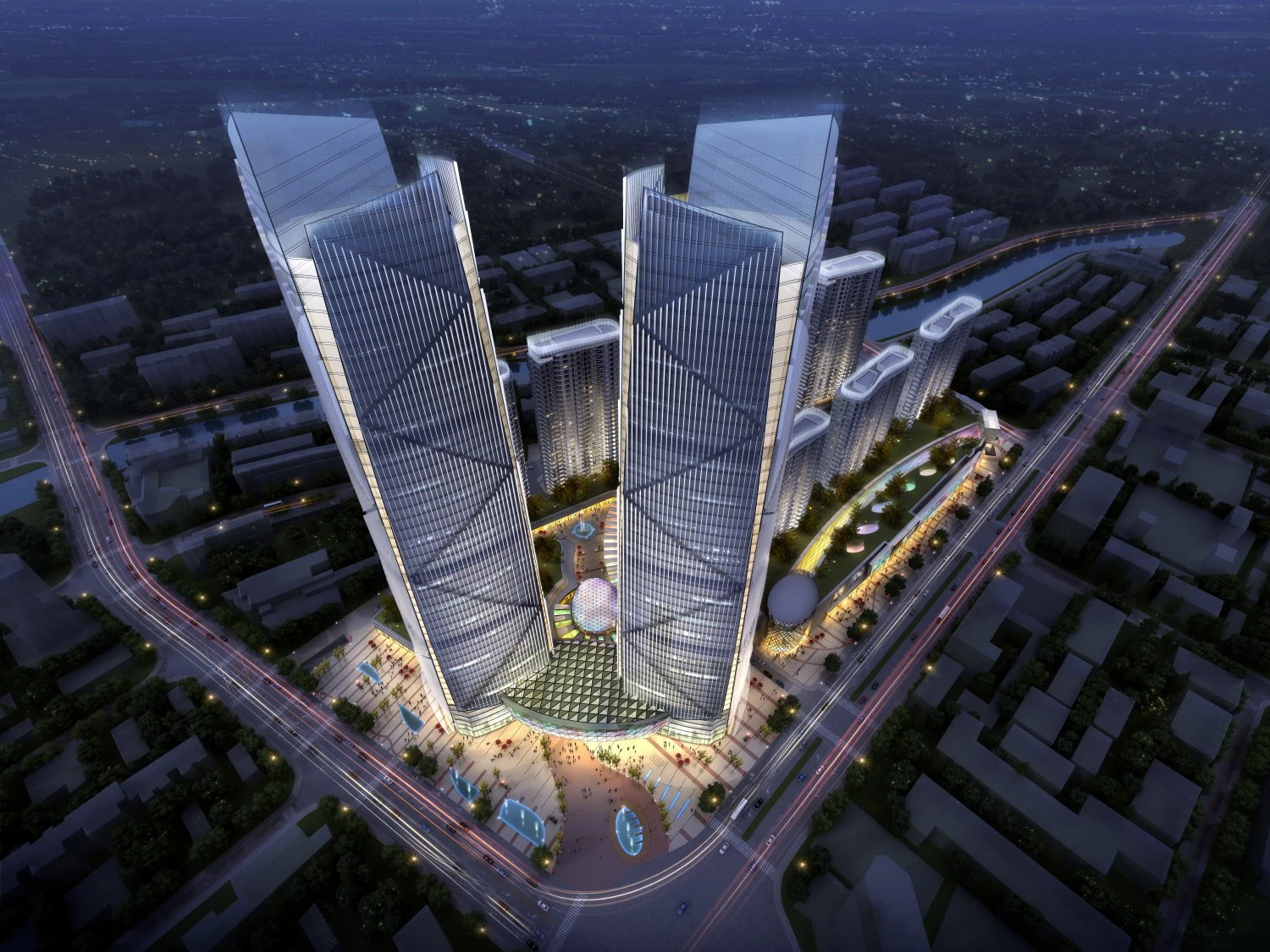 skyscraper business center 017 3D Model .c4d .max .obj .3ds .fbx .stl .blend 