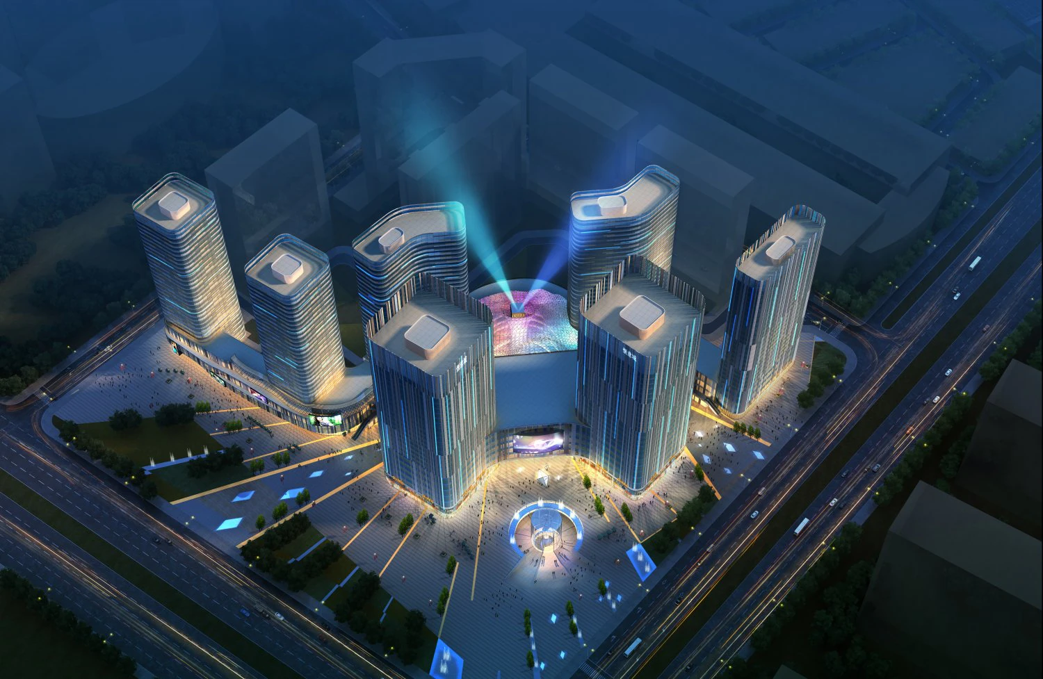 skyscraper business center 040 3D Model .c4d .max .obj .3ds .fbx .stl .blend