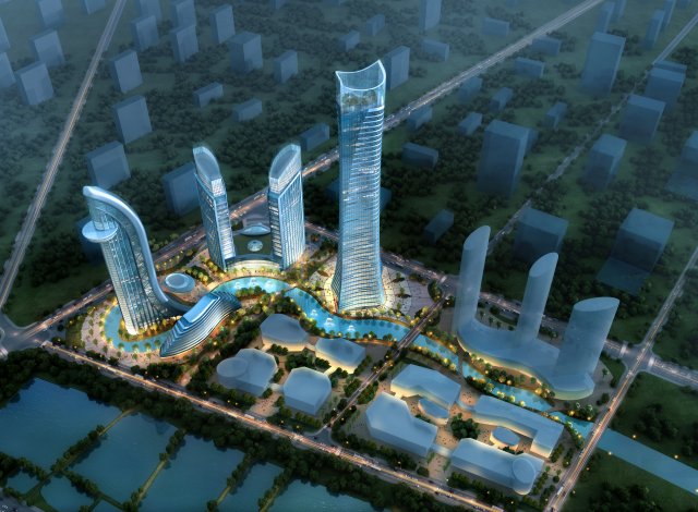 skyscraper business center 019 3D 모델 .c4d .max .obj .3ds .fbx .stl .blend 