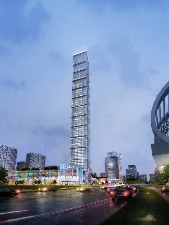 skyscraper business center 023 3D Model .c4d .max .obj .3ds .fbx .stl .blend 