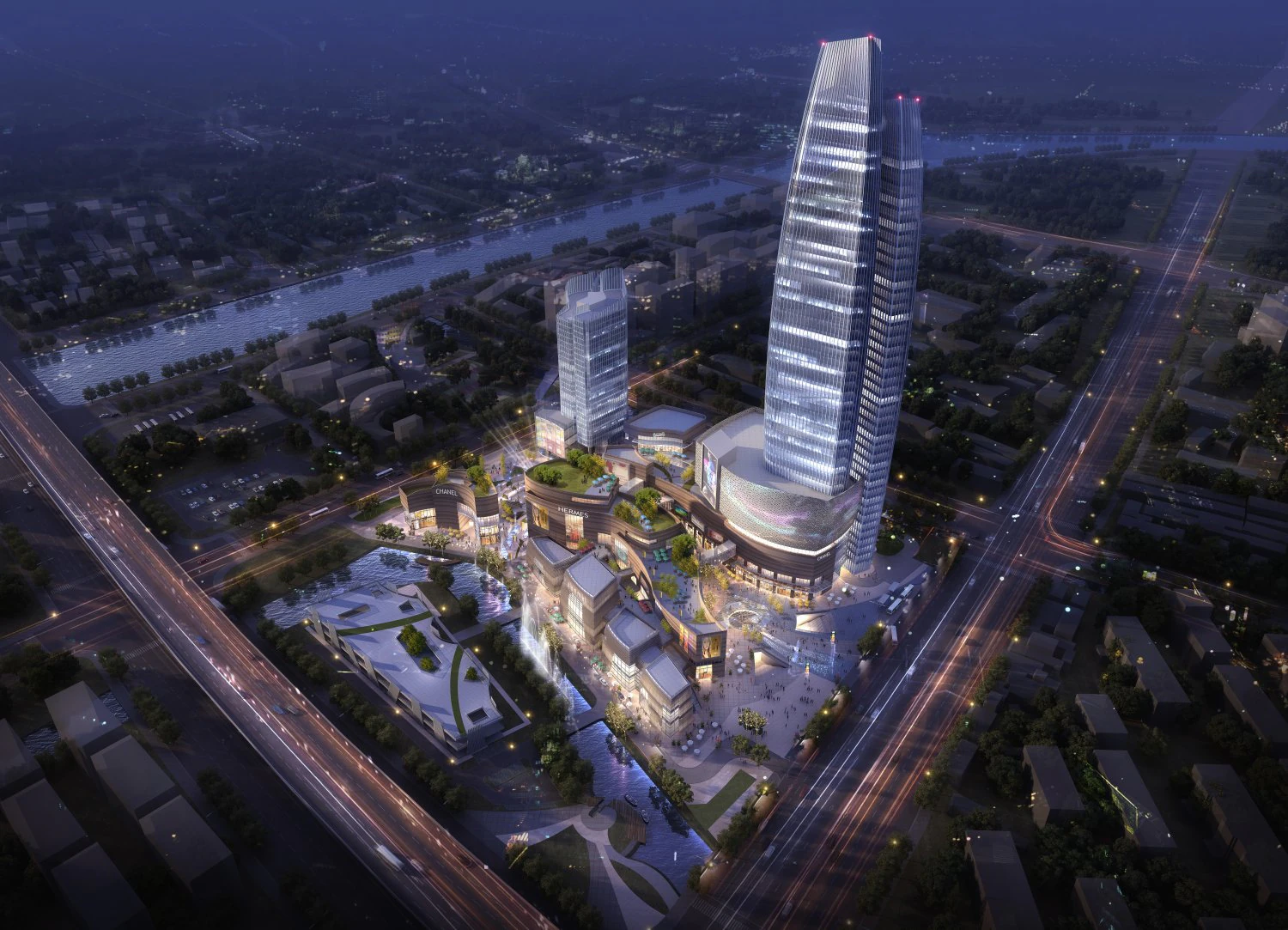 skyscraper business center 027 3D Model .c4d .max .obj .3ds .fbx .stl .blend 