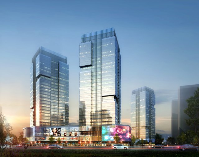 skyscraper business center 037 3D Model .c4d .max .obj .3ds .fbx .stl .blend 