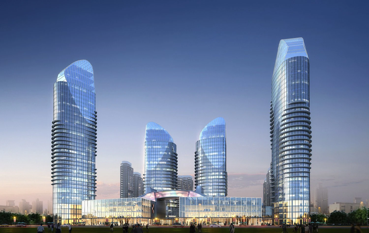 skyscraper business center 048 3D Model .c4d .max .obj .3ds .fbx .stl .blend