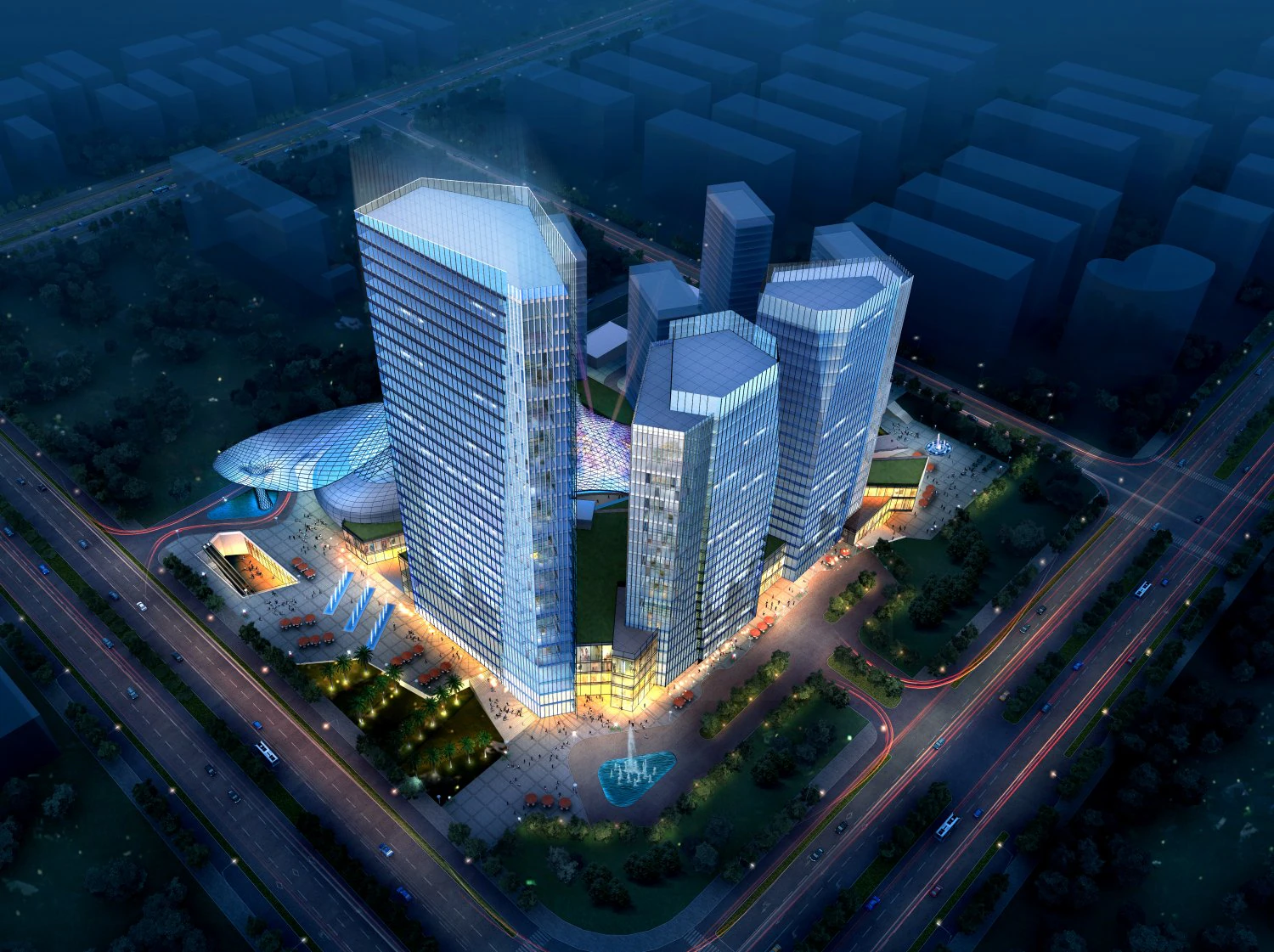 skyscraper business center 050 3D Model .c4d .max .obj .3ds .fbx .stl .blend 