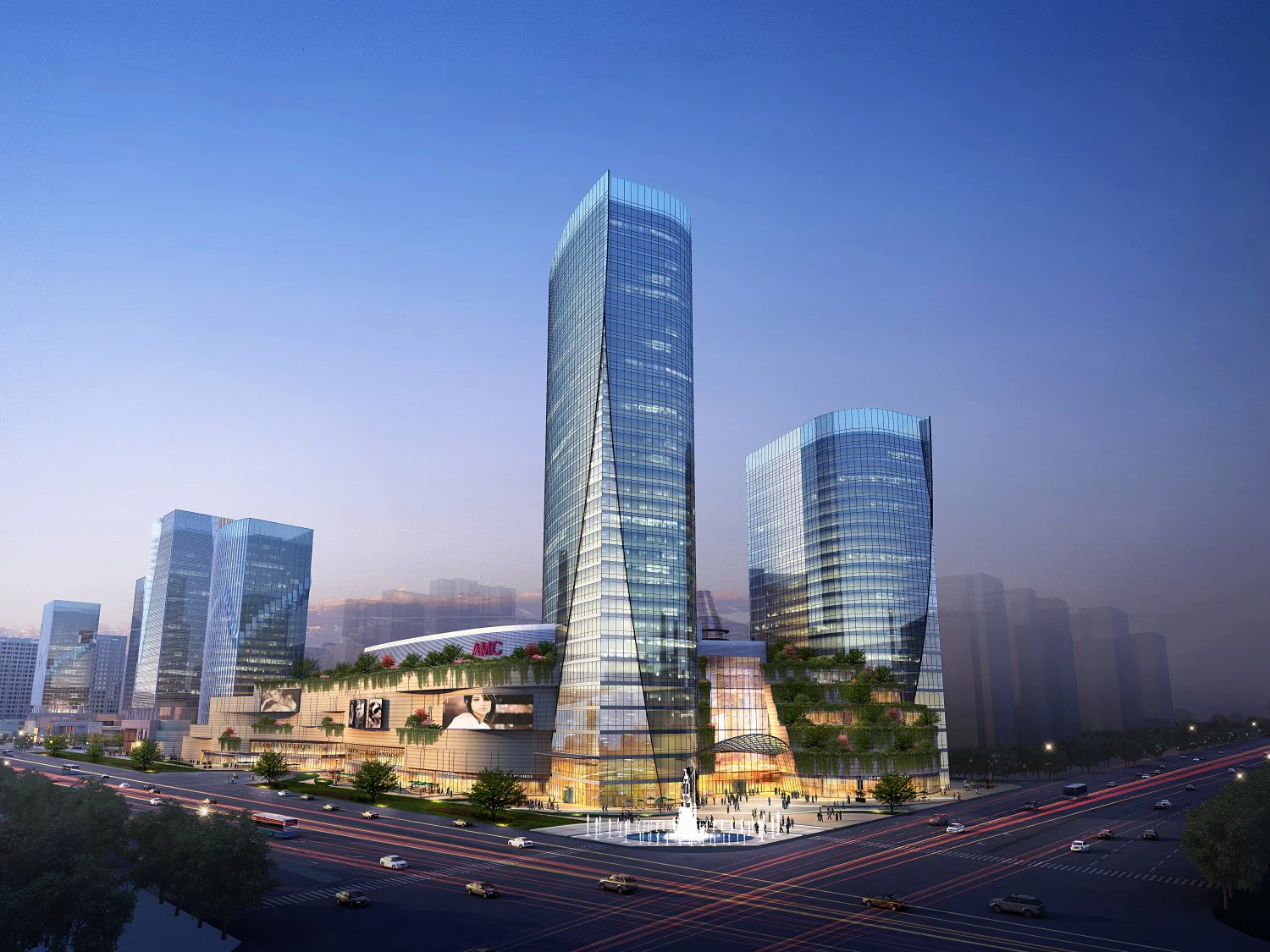skyscraper business center 053 3D Model .c4d .max .obj .3ds .fbx .stl .blend