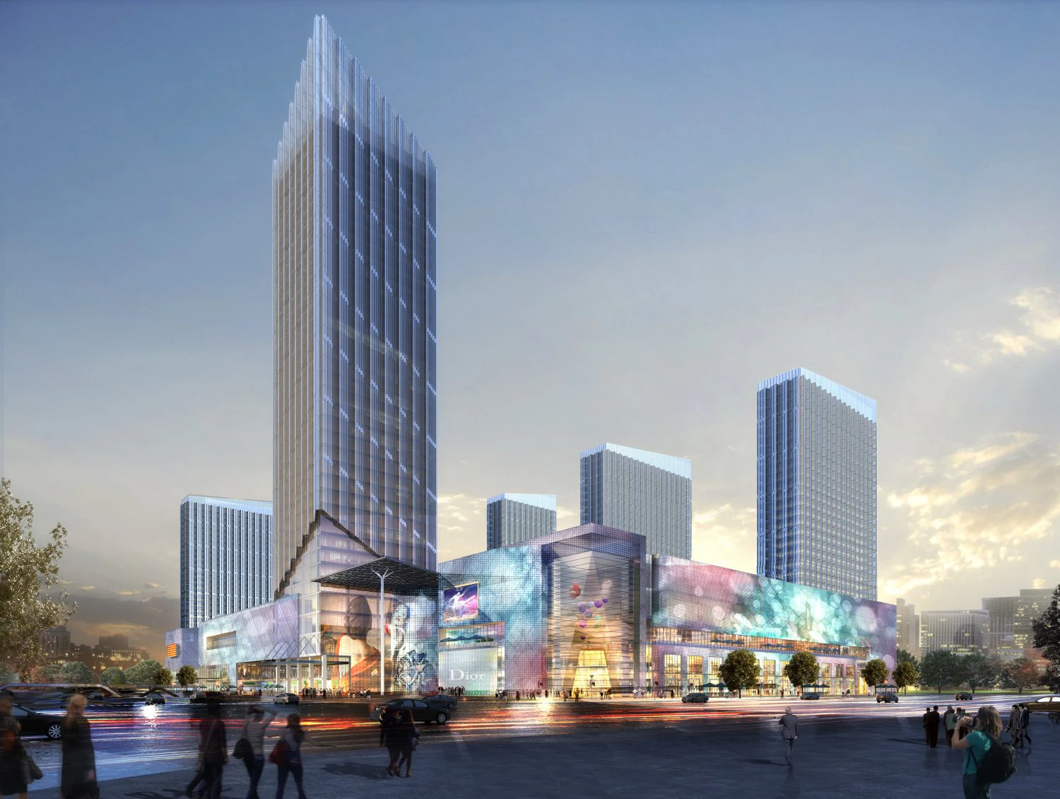 skyscraper business center 055 3D Model .c4d .max .obj .3ds .fbx .stl .blend