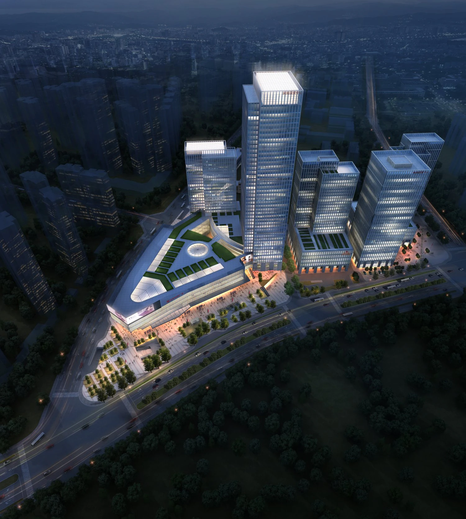 skyscraper business center 057 3D Model .c4d .max .obj .3ds .fbx .stl .blend 