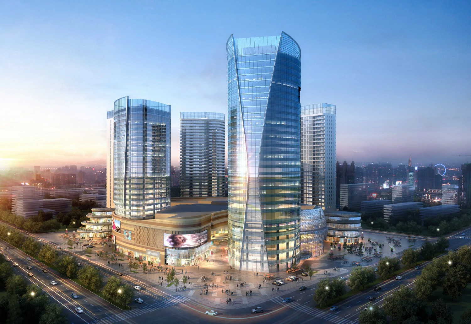 skyscraper business center 059 3D Model .c4d .max .obj .3ds .fbx .stl .blend 