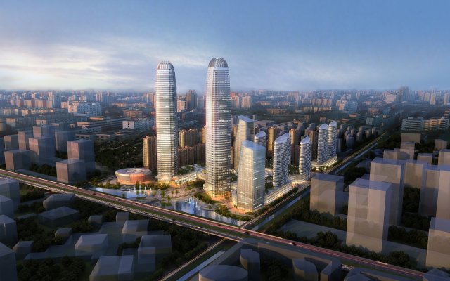 skyscraper office building 003 3D Модель .c4d .max .obj .3ds .fbx .stl .blend 