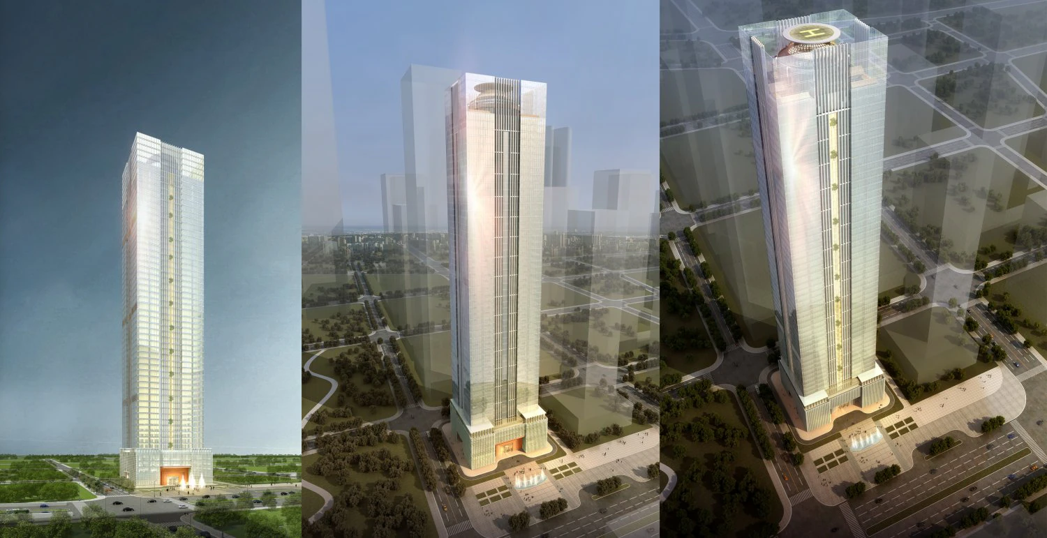 skyscraper office building 005 3D Model .c4d .max .obj .3ds .fbx .stl .blend