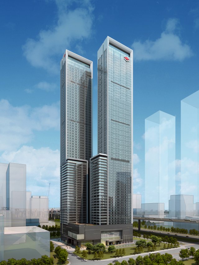 skyscraper office building 006 3D Model .c4d .max .obj .3ds .fbx .stl .blend 