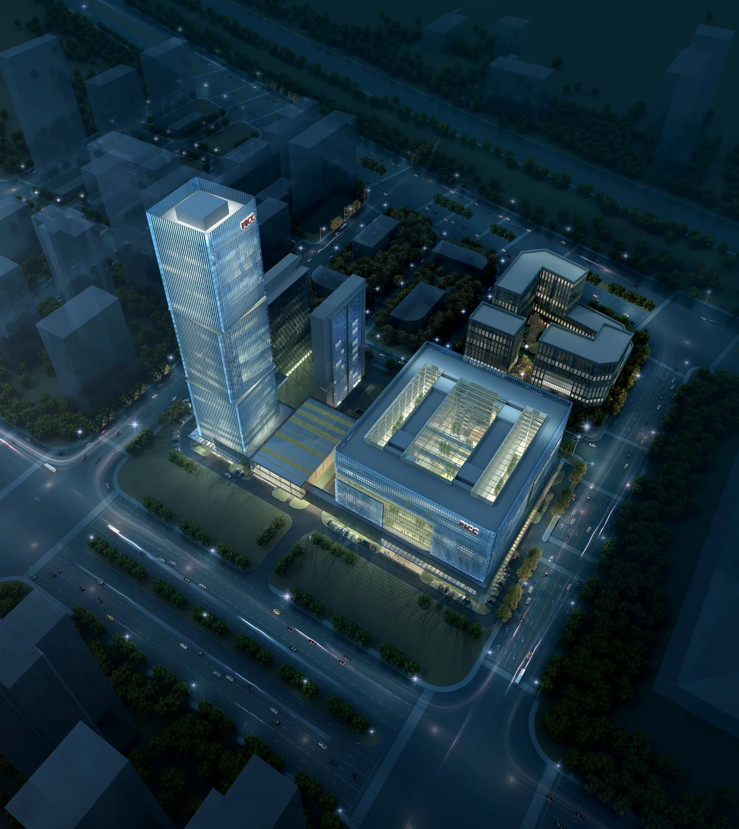 skyscraper office building 011 3D Model .c4d .max .obj .3ds .fbx .stl .blend