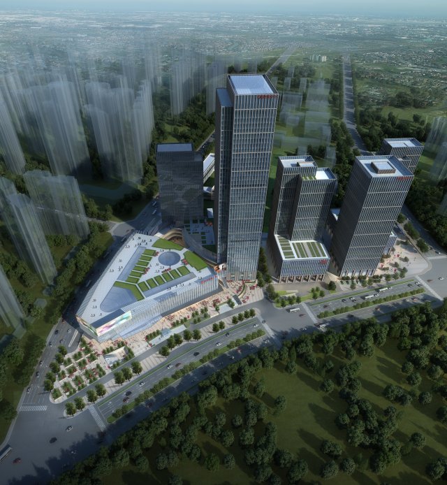 skyscraper office building 012 3D Model .c4d .max .obj .3ds .fbx .stl .blend 