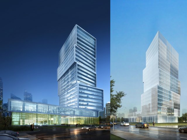 skyscraper office building 017 3D Model .c4d .max .obj .3ds .fbx .stl .blend 