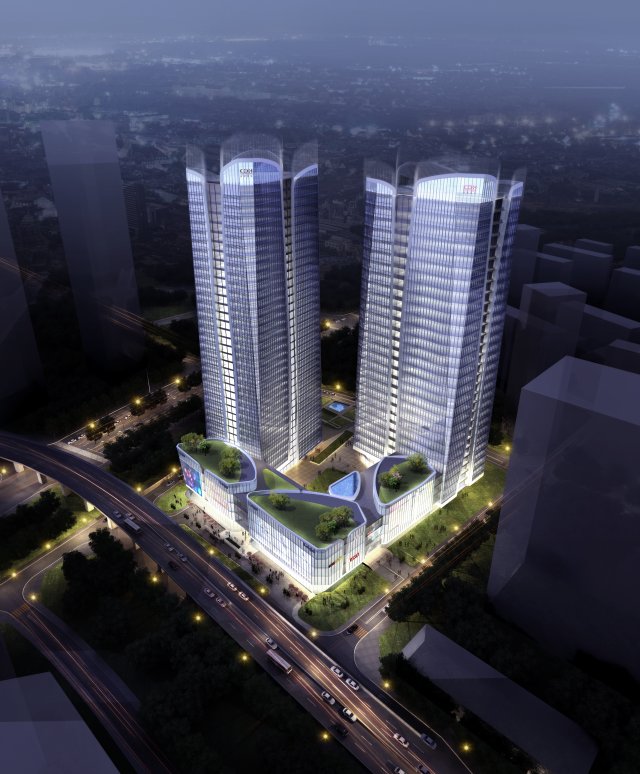 skyscraper office building 018 3D Model .c4d .max .obj .3ds .fbx .stl .blend