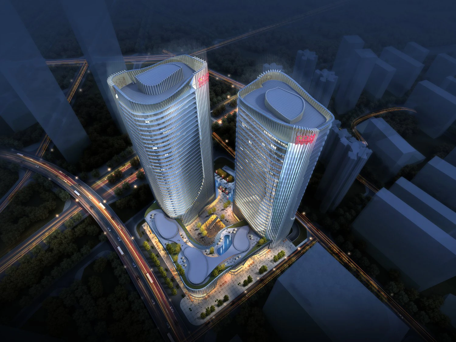 skyscraper office building 020 3D Model .c4d .max .obj .3ds .fbx .stl .blend
