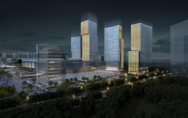 skyscraper office building 026 3D Model .c4d .max .obj .3ds .fbx .stl .blend 