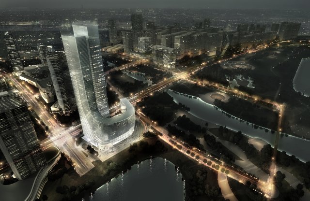 skyscraper office building 028 3D 모델 .c4d .max .obj .3ds .fbx .stl .blend 