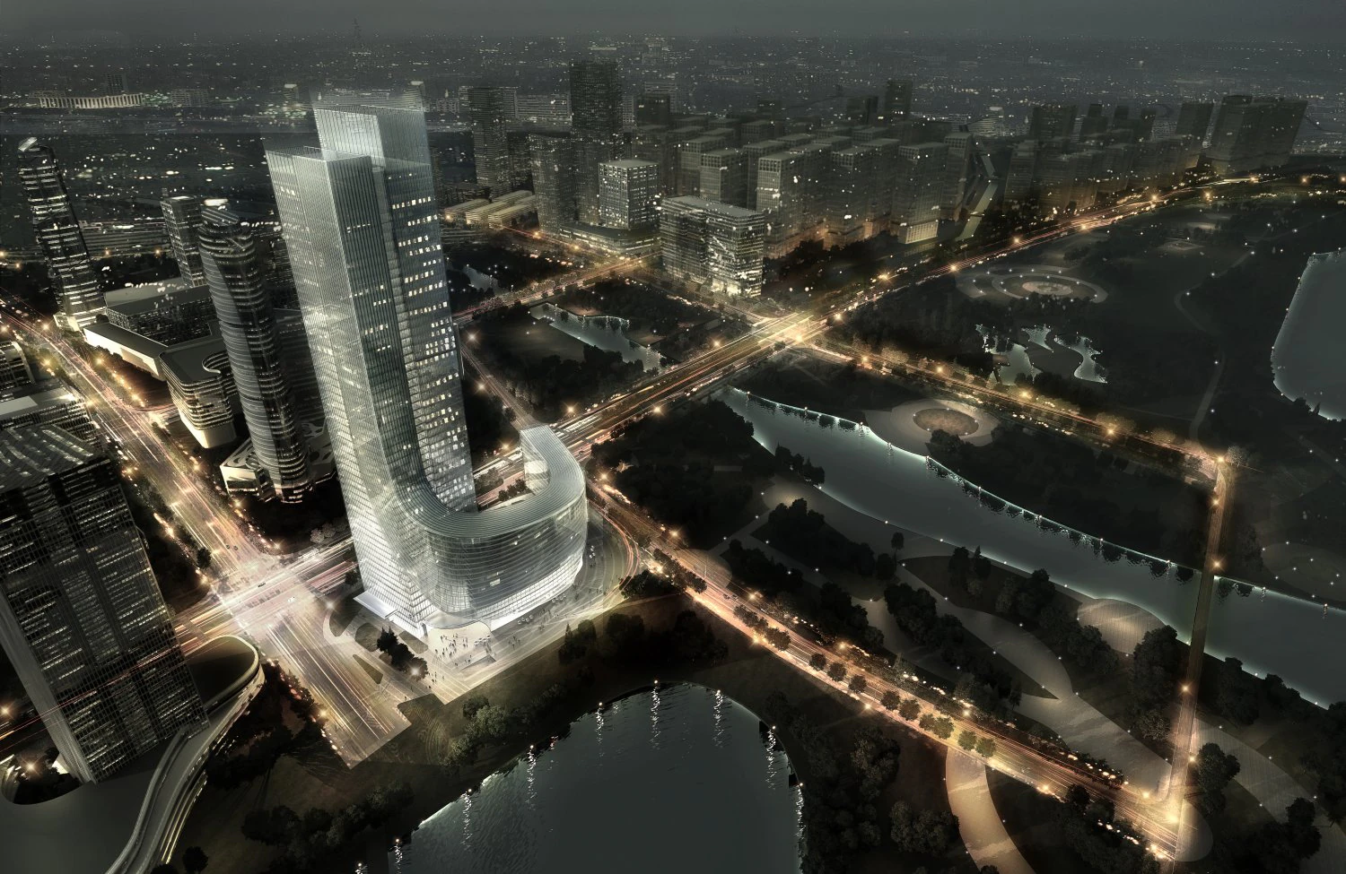 skyscraper office building 028 3D Model .c4d .max .obj .3ds .fbx .stl .blend