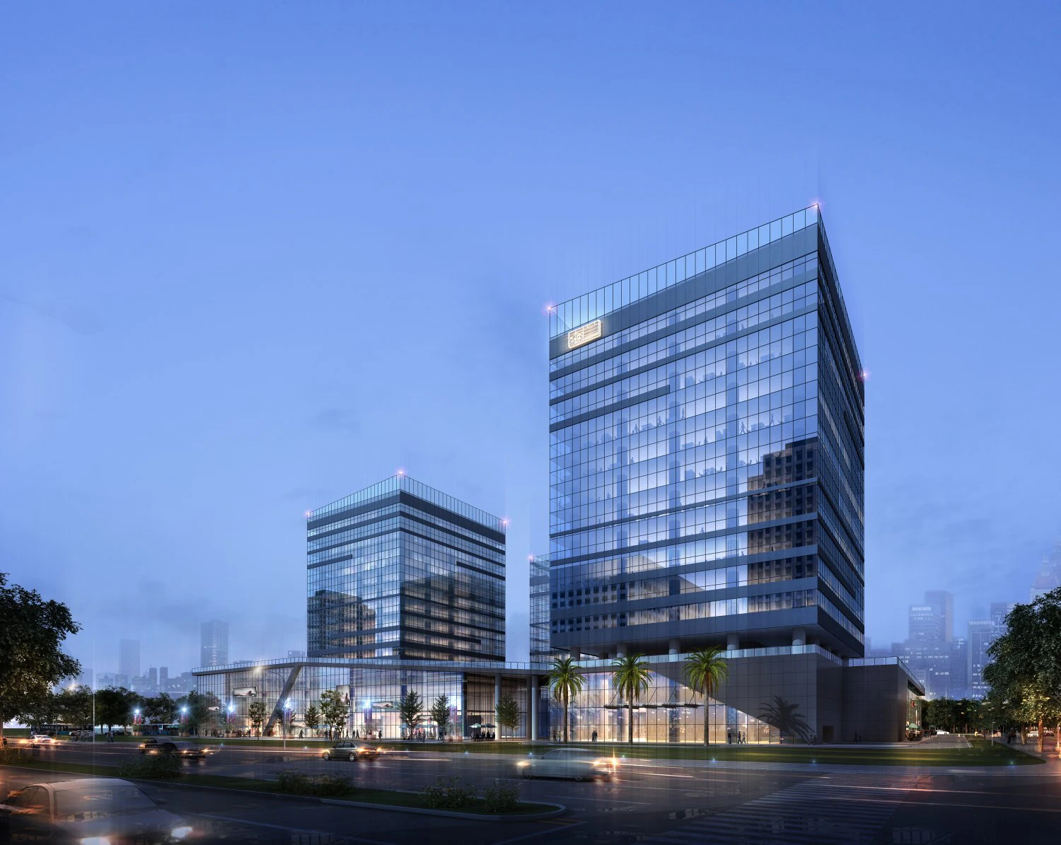 skyscraper office building 029 3D Model .c4d .max .obj .3ds .fbx .stl .blend 