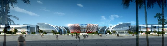 international convention and exhibition center 4 3D Model .c4d .max .obj .3ds .fbx .stl .blend 