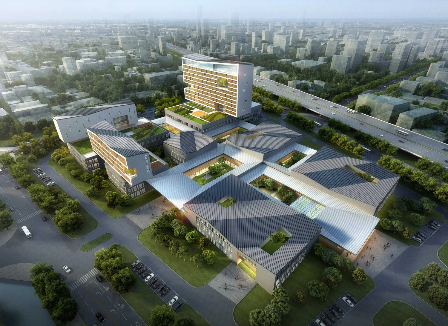 hospital building 002 3D Model .c4d .max .obj .3ds .fbx .stl .blend 