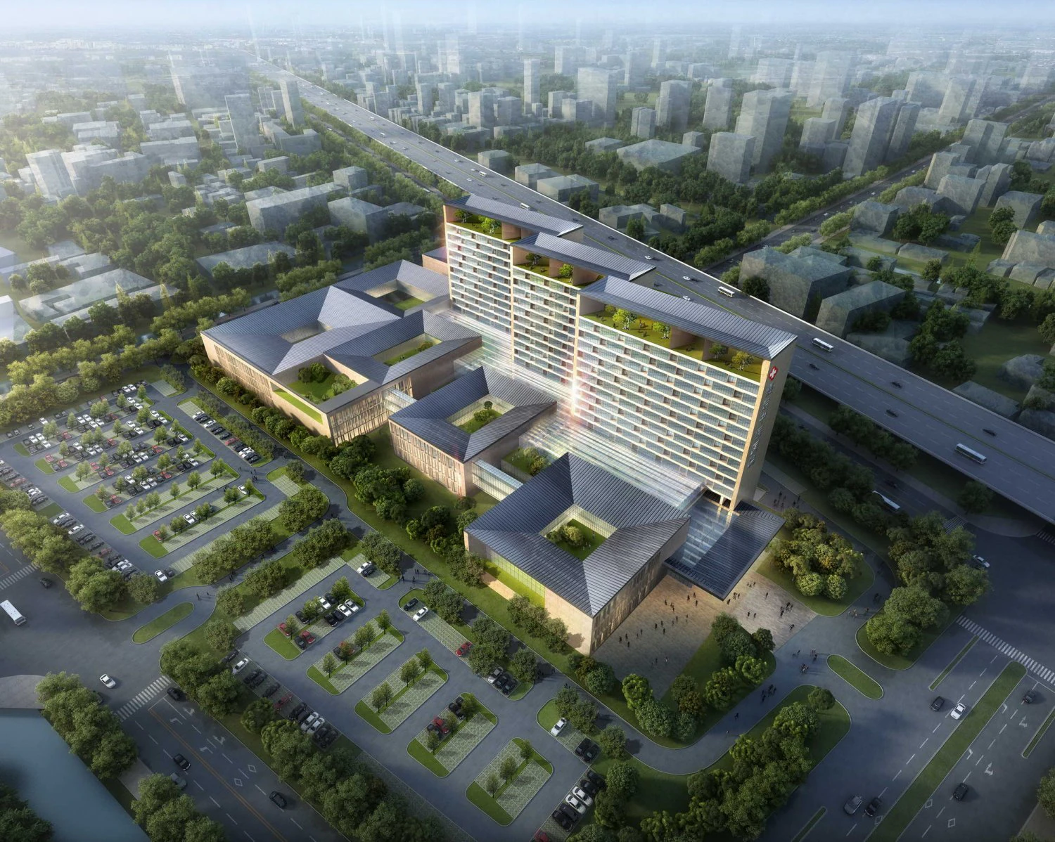 hospital building 004 3D Model .c4d .max .obj .3ds .fbx .stl .blend 