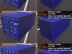 20ft container Model 3D