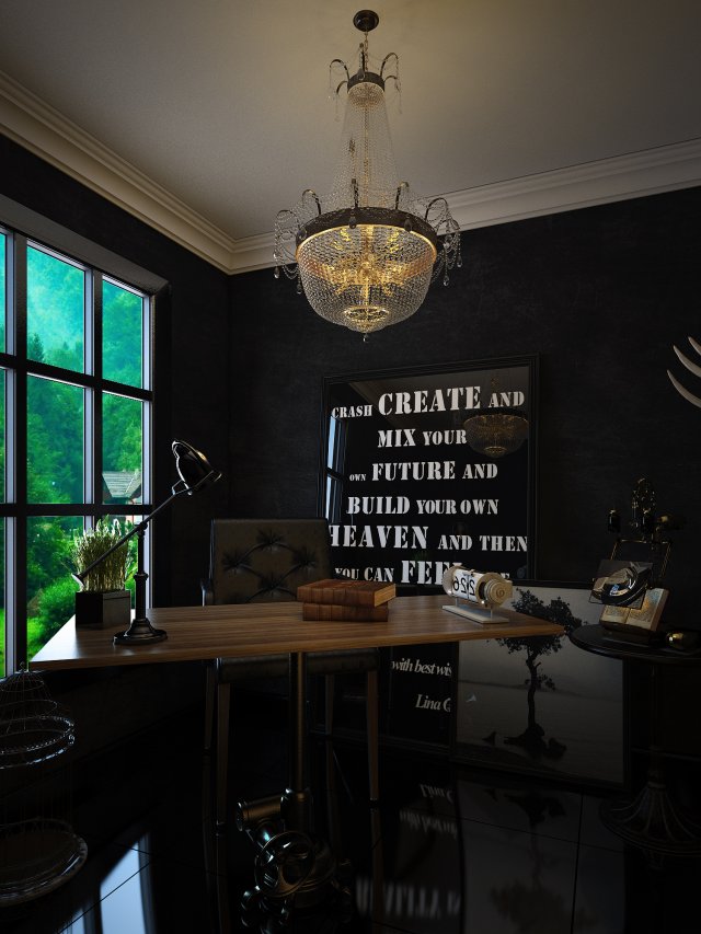 home office 3D Model .c4d .max .obj .3ds .fbx .stl .blend 