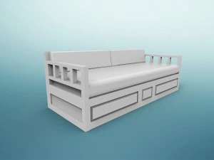 sofa otantic traditional - sark kosesi 3D Model