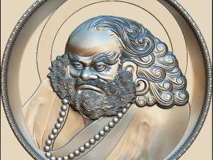 new s cnc 3d print relief in stl file format bodhidharma 3D Принт Модель