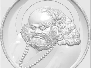 new s cnc 3d print relief in stl file format bodhidharma 3D Print Model