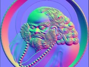 new s cnc 3d print relief in stl file format bodhidharma 3D Принт Модель