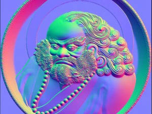 new s cnc 3d print relief in stl file format bodhidharma 3D Print Model