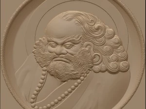 new s cnc 3d print relief in stl file format bodhidharma 3D Print Model