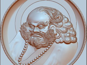 new s cnc 3d print relief in stl file format bodhidharma 3D Принт Модель