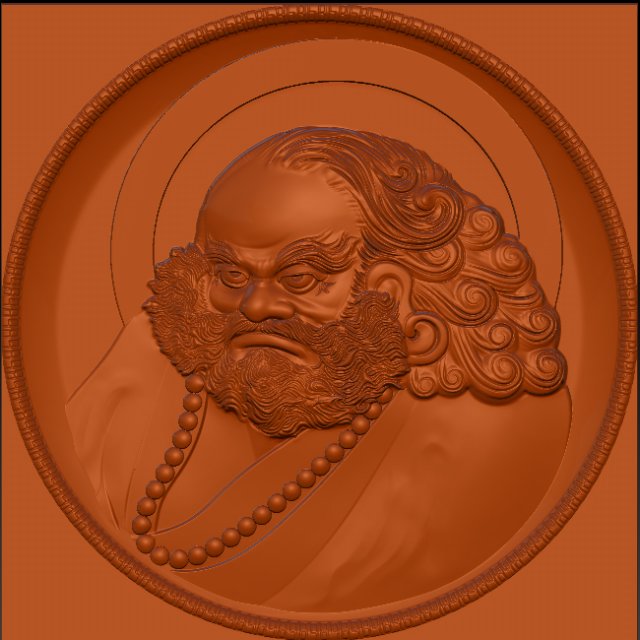 Download new s cnc 3d print relief in stl file format bodhidharma 3D Model