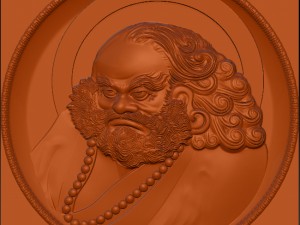 new s cnc 3d print relief in stl file format bodhidharma 3D Принт Модель