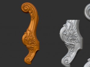 carved cabriole furniture leg set 9 3D Print Model